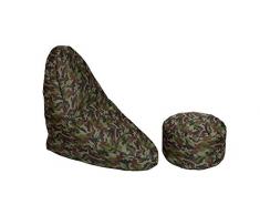 Kaikoo kai2017–104 Indoor Outdoor Fußhocker, Camo, grün, 25 x 25 x 45 cm