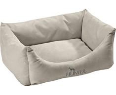 HUNTER Vicenza Hundesofa, Kunstleder, Velour-Optik, schmutzabweisend, wasserabweisend, antibakteriell, 80 x 60 cm, braun