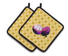 Caroline s Treasures bb7235pthd Mangosteen in Scheiben geschnitten auf Basketweave verziert Topflappen, 7.5hx7.5 W, multicolor