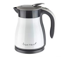 Vektra VEK-1201W Vakuumisolierter Wasserkocher 1,2 L Edelstahl Doppelwandig EU-Stecker, Thermoskanne 2in1 Warmhaltefunktion BPA-Frei Kabellos Sicherheitsverriegelung - Weiß