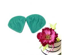 2 gumpaste Pfingstrose Silikon Äderung Form Fondant Blumen für Kuchen dekorieren Silikon Petal Veiner Zucker Leaf Blume macht Tools