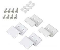 Windhager Einhängewinkel-Set, Montageset für Insektenschutz Spannrahmen, Montagewinkel, Rahmen - Winkel, 2 Stück, weiß, 03547