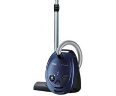Siemens Bodenstaubsauger mit Beutel VS06A111, sehr niedriger Stromverbrauch, HighPower Motor, XL Beutelvolumen, langes Kabel, Hygienefilter, 600 Watt, blau