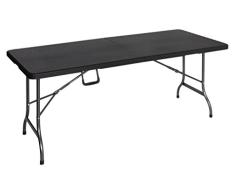 Ldk Garden – Gartentisch Klapptisch, 180 x 75 x 72 cm 180x75x72 cm Schwarz