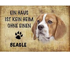 Schatzmix EIN Haus ist kein heim ohne einen Beagle Hund Metal Sign deko Schild Blech Garten