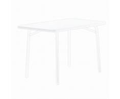 Sieger 120/W Garten-Klapptisch mit mecalit-Pro-Platte 115 x 70 cm, Stahlrohrgestell weiß, Tischplatte Marmordekor weiß