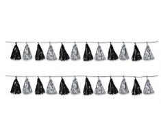 Beistle 59927-bks 2 Stück Metallischer Quaste, Girlanden, 24,8 cm X 8 , Schwarz/Silber