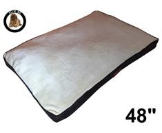 Ellie-Bo Hundebett mit Kunstpelz und Seiten aus Kordsamt, 122 cm, XXL, Braun/cremefarben