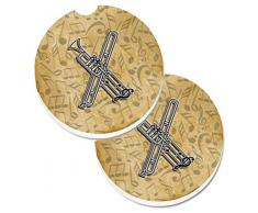 Caroline s Treasures Buchstabe X Musikinstrument Alphabet-Set von 2 Tasse Halterung Auto Untersetzer cj2004-xcarc, 2,56, multicolor