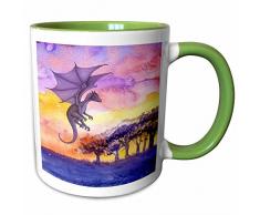 3dRose 281586_7 Mug Becher, keramik, grün/weiß