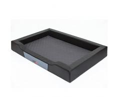 Hobbydog Hundebett Delux, Schwarz, Größe XL 93x62cm, Kunstleder + aushaltbares Codurastoff