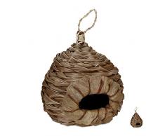 Relaxdays Vogelnest, dekorativer Nistkasten, hängend, Kokosfaser, geflochten, Garten, Balkon, Nest HxD 31 x 20 cm, Natur, A