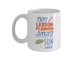 PixiDoodle Kaffeetasse, Motiv Sun Beach Teacher 11 oz weiß