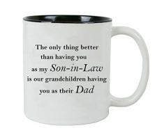 ONLY Thing Better Than Having You As My Schwiegersohn Our Grandchildren, Sie ist wie Ihre Dad – Keramik Tasse – (schwarz) mit Geschenkbox