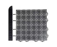 andiamo Eckleiste zur Kunststofffliese Bodenfliese Gartenfliese Länge: 43 cm, Set: 2 Eckleisten, schwarz