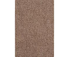 Teppichboden Schlingentextur Kurzflor Auslegware Bodenbelag hellbraun 200 x 400 cm. Weitere Farben und Größen verfügbar