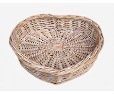 Kleine weiße Waschen Herzförmige Wicker Tablett