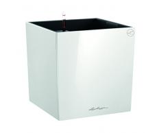 LECHUZA CUBE Premium 40, Weiß Hochglanz, Hochwertiger Kunststoff, Inkl. Bewässerungssystem, Herausnehmbarer Pflanzeinsatz, Für Innen- und Außennutzung, 16360