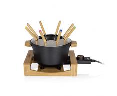Princess 173025 elektrisches Fondue, mit Bambusausführung, 8 Gabel, 2 Meter Kabellänge, 1,5L Fassungsvermögen, 800 Watt