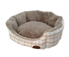 Nobby Komfort Bett oval CHECKER hellbraun L x B x H: 65 x 57 x 22 cm