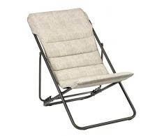 Lafuma Liegestuhl, Klappbar und verstellbar, Maxi Transat Bubble, Polyester/Baumwolle, Beige, LFM2652-8903