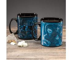 Paladone PP6637DD Dungeons and Dragons Tasse aus Keramik, hitzeempfindlich, Farbwechsel groß, perfekte Geschenkidee für Gamer, offizielles Lizenzprodukt, 550 ml Fassungsvermögen, blau/schwarz