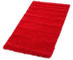 Lalee 347120161 Hochflor Shaggy Teppich / Langflor / Uni / TOP Preis / Rot / Grösse : 80 x 150 cm