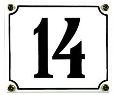 Buddel Bini Wetterfestes Emaille Hausnummernschild 14 12 x 14 cm, sofort lieferbar, weiÃ