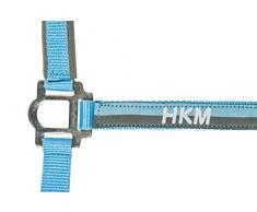 HKM Nylonhalfter mit Strick 180 cm und Karabinerhaken, Babyblau/Silber, Shetty
