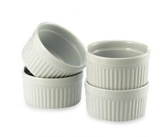 BIA Cordon Bleu Auflaufförmchen aus Porzellan, 227 ml, Weiß, 4 Stück