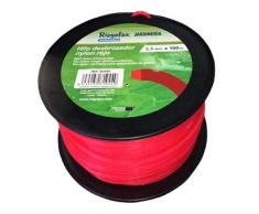 Riegolux 107667 Rasentrimmer, Nylon, quadratisch, Rot, 3 mm x 100 m