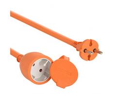 Electraline 20857038F Garten Schutzkontakt-Verlängerung - 25 m Kabel - orange - Kunststoffleitung - IP20 / Verlängerungskabel mit Kindersicherung / Europäischem 2-poligem Stecker 16A, 25 M