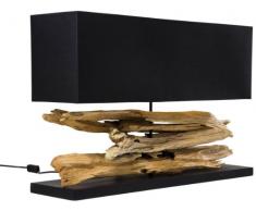 Kare Design Tischleuchte Nature Horizontal, moderne Design Nachttischlampen aus Treibholz, Braun (H/B/T) 52x80x20cm