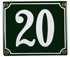 Buddel Bini Wetterfestes Emaille Hausnummernschild 20 12 x 14 cm, sofort lieferbar, grün