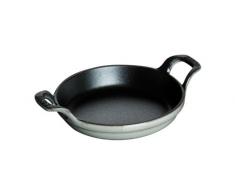Staub stapelbare Auflaufform, rund (16 cm, 0,4 L mit mattschwarzer Emaillierung im Inneren der Auflaufform) grafitgrau