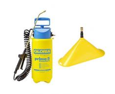 Gloria Drucksprüher Drucksprühgerät Prima5 Comfort mit 2,5m Spiralschlauch und Kompressoranschluss, gelb + Sprühschirm