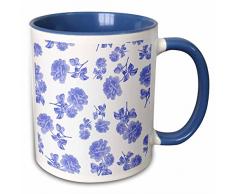 3dRose 183969_6 Mug Becher, keramik, blau/weiß