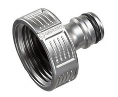Gardena Premium Hahnverbinder aus Metall 33,3 mm (G 1) Gewinde, Anti-Splash für spritzfreie Wasserentnahme ohne Schlauch, sichere und stabile Verbindung am Wasserhahn (18242-20)