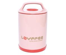 Lovffee Premium-Kaffee-Behälter, Keramik, für ca. 450 g ganze Kaffeebohnen oder gemahlenen Kaffee in luftdichter Vakuumversiegelter Aufbewahrungsdose (Kaffeelöffel im Lieferumfang enthalten)