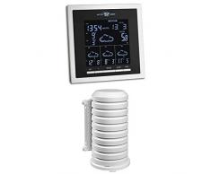 TFA Dostmann Helios satellitengestützte Funk-Wetterstation, lokale Außentemperatur, inklusive Temperatursender + Schutzhülle für Sender Artikel, 98.1114.02, leicht zu montieren, weiß