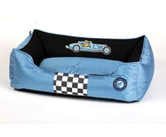 Kiwi Walker Schlafsofa, aus Memory-Schaumstoff, Racing-Design, Größe L, 75 x 50 x 24 cm, Blau/Schwarz