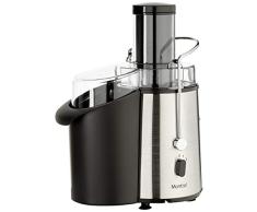 Montiss Entsafter für Obst und Gemüse, Filter aus rostfreiem Stahl, 1 l Saftkanne, starker 850 Watt-Motor, mehrere Geschwindigkeitsstufen