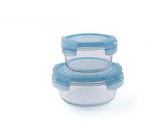 Brunch Time Frischhaltebox 2er Set Freshness Glass transparent/himmelblau