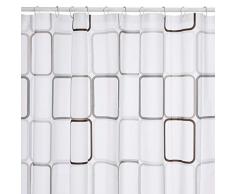 Bisk Duschvorhang Paar mit Ringen, 180 x 200 cm, MALTA schwarz/weiß