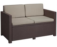Allibert Lounge Sofa Victoria 2-Sitzer, braun/taupe