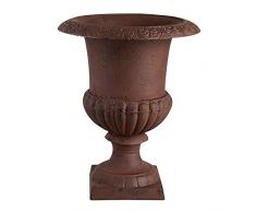 Esschert Design Blumentopf, Übertopf Französische Vase, Amphore auf Sockel, Größe S, ca. 17 cm x 17 cm x 22 cm