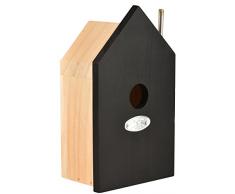 Esschert Design Zaunkönig Nistkasten H aus aus Kiefernholz und Metall,12,6 x 9,5 x 21,7 cm