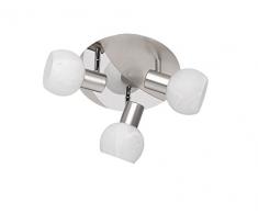 Reality Leuchten R80173007 Antibes A++ to E, Spot, Metall, E14, Nickel matt/Chrom, 22 x 22 x 17 cm