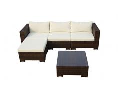 Baidani Rattan Lounge-Garnitur Beach, 12 teilig, braun meliert