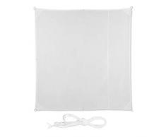 Relaxdays, weiß Sonnensegel quadratisch, wasserabweisend, UV-Schutz, mit Spannseilen, Terrasse, Balkonsegel BxT: 2 x 2 m